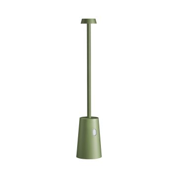 Lampada da tavolo led ricaricabile IP54 colore verde salvia mod. Tag