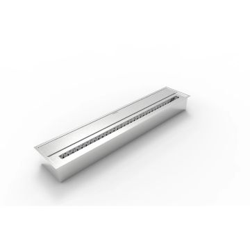 Bruciatore per camino a bioetanolo biocamino in acciaio inox 7 lt 91,5X18,7XH9,5 cm