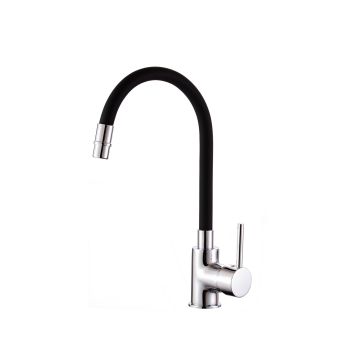 Miscelatore lavello Cromo e Nero con Leva monocomando mod. Flex
