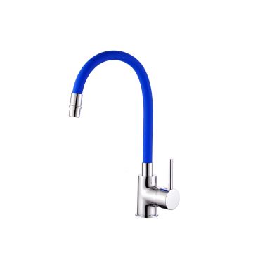 Miscelatore lavello Cromo e Blu con Leva monocomando mod. Flex