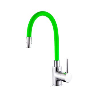 Miscelatore termostatico lavello Cromo e verde con Leva monocomando mod. Flex