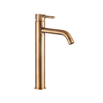 Miscelatore canna alta lavabo Ottone antico con Leva monocomando mod. MM