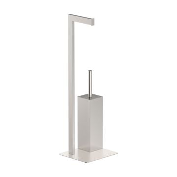 Piantana porta scopino Zeus da terra Spazzolato in Acciaio Mod. Top line