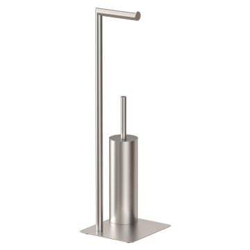 Piantana porta scopino Poseidon da terra Spazzolato in Acciaio Mod. Top line
