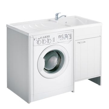Mobile coprilavatrice con lavatoio reversibile in PVC colore bianco 110x64,5 cm mod. Irene