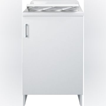 Lavatoio con mobile in nobilitato idrofugo W100 spessore 18 mm colore bianco 45x50 cm mod.