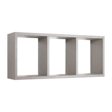 Mensola da parete 3 scomparti colore Rovere grigio nuovo mod. Tristano