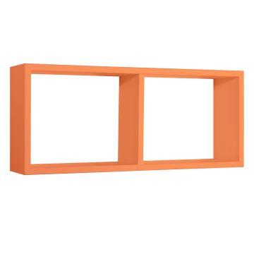 Mensola da parete 2 scomparti colore Arancio 70x30 cm mod. Morgana