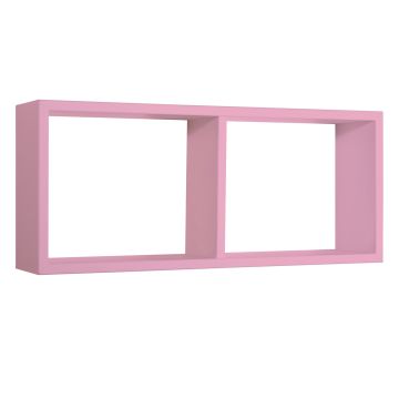 Mensola da parete 2 scomparti colore Rosa 70x30 cm mod. Morgana
