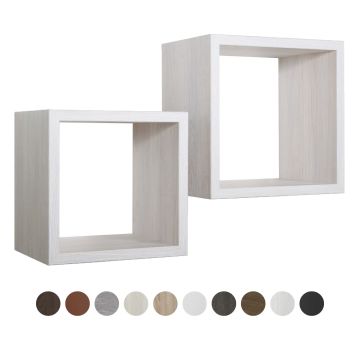 Mensole a cubo da parete Set di 2 pz componibile vari colori mod. Q-bis Maxi