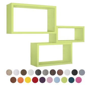 Mensole da parete rettangolari set di 3 pz componibile vari colori mod. Trittico