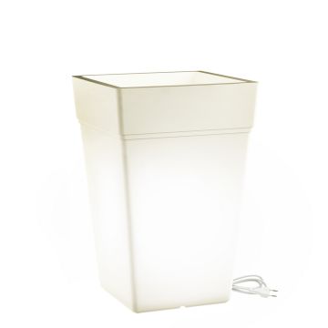 Vaso luminoso Quadrato Led luce bianca 38x38 CM H 65 o 80 CM mod. Stalk Led