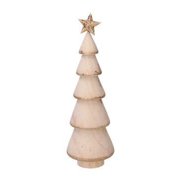 Decorazione Albero Natalizio Oro in legno ø7 h 22 cm