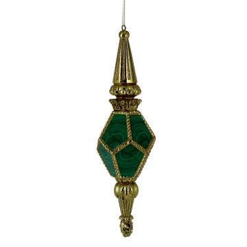 Decorazione Albero di Natale Verde e Or in resina 6,3x6,3x23,1 cm