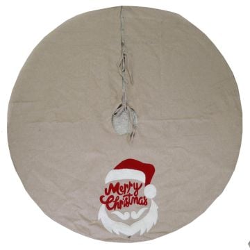 Copribase albero di Natale Beige in cotone e poliestere ø70