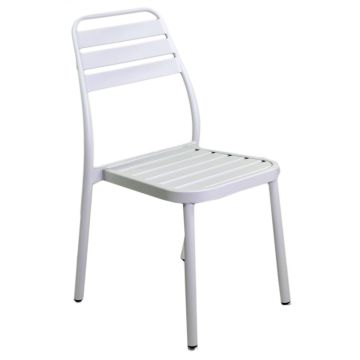 Sedia impilabile in Alluminio Bianco 49x58 cm 88 cm mod. Las Vegas