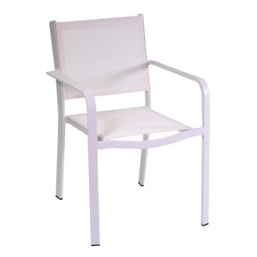 Poltrona in Alluminio e textilene Bianco 55x61 cm 84 cm mod. El Paso