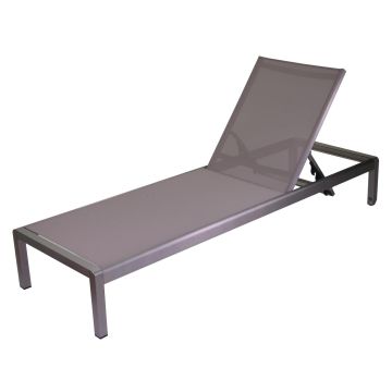 Lettino in Alluminio Grigio 197x64 cm 30 cm mod. Seattle