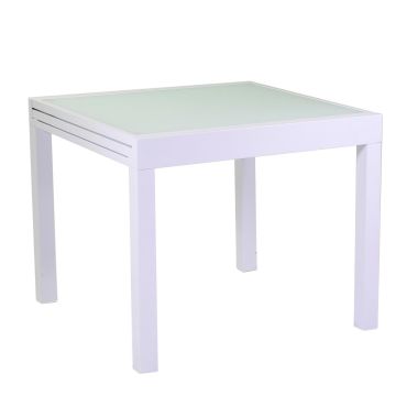 Tavolo estensibile in Alluminio Bianco 90/180x90 cm 75 cm mod. Boise