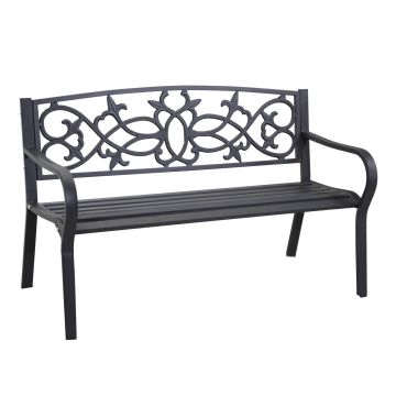 Panchina in Metallo Antracite 124x57 cm 78 cm mod. Pavia
