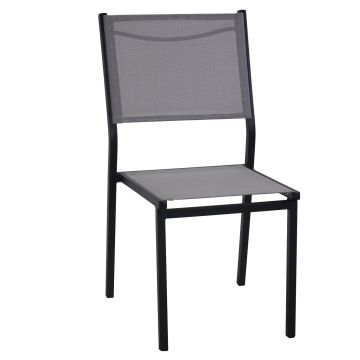 Sedia impilabile in Alluminio Antracite 55x46 cm 88 cm mod. Sullivan