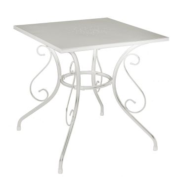 Tavolo in Metallo Bianco 70x70 cm 72 cm mod. New Old