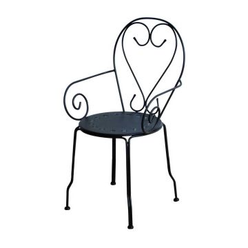 Sedia con braccioli in Metallo Antracite 49x48 cm 90 cm mod. New Old