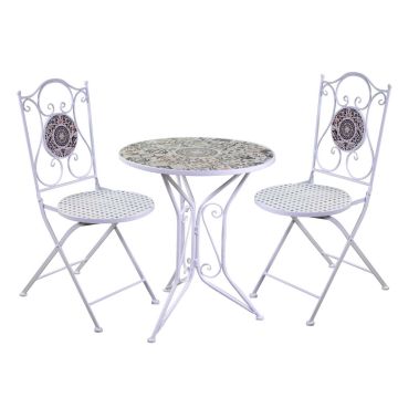 Salotto da Giardino in Metallo Bianco   mod. Frigole