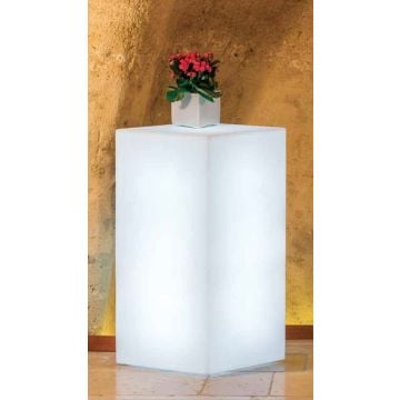 Lampada da appoggio decorazione interno esterno in resina 40x40 H 80 in vari colori cm mod. Youcube