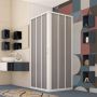 Box Doccia in PVC 90x90CM H185 a soffietto con Apertura Centrale colore Bianco mod. Flex