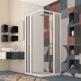 Box Doccia in PVC 90x90CM H185 a soffietto con Apertura Centrale colore Bianco mod. Flex