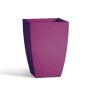 Vaso Con Sottovaso Aloe In Resina Quadr. Viola