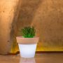 Vaso Begonia In Resina Tondo H45 Lampada Bianca Ø 50Cm