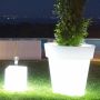Vaso Begonia In Resina Tondo H45 Lampada Bianca Ø 50Cm