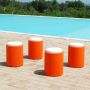 Pouf Round In Resina Tondo Ø 40 CM Marrone