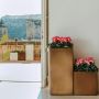Vaso in resina cm H80 40x40 cm colore Antracite mod. Cube Top