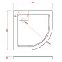 Piatto Doccia 90x90x5 cm Semicircolare Abs mod. Selene