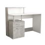 Scrivania con cassettiera di forma Rettangolare di colore Bianco e Grigio effetto cemento mod. Nasdaq