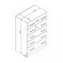 Cassettiera a  cassetti 80x45x109h cm di colore Olmo e Grigio scuro mod. Island