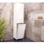 Colonna con cesto porta biancheria di colore Bianco lucido mod. Pure