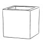 Vaso Quadrato colore Cappuccino 50x50 CM H 50 mod. Schio Cubo