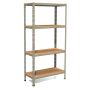 Scaffale metallico ad incastro a 4 ripiani 100x40 H 180 cm colore Zincato mod. Pokerino