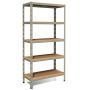 Scaffale metallico ad incastro a 5 ripiani 120x50 H 200 cm colore Zincato mod. Pokerino