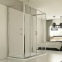 Box Doccia 3 lati 80x150x80 CM H198 trasparente mod. Young Trio 2 Ante