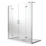 Porta Doccia 160CM H190 Vetro Trasparente con Easy-Clean mod. Flip Anta + Anta