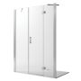 Porta Doccia 125CM H190 Vetro Trasparente con Easy-Clean mod. Flip Anta + Fisso