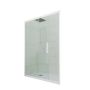 Porta doccia scorrevole 160 CM H 200 Vetro Trasparente Profilo Bianco Matt mod. Deco