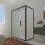 Box doccia scorrevole 80x150 CM H 200 Vetro Trasparente Profilo Antracite mod. Deco Duo