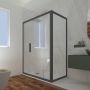 Box doccia scorrevole 80x150 CM H 200 Vetro Trasparente Profilo Antracite mod. Deco Duo
