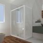 Box doccia scorrevole 80x130 CM H 200 Vetro Trasparente Profilo Bianco Matt mod. Deco Duo